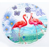 Изображение Полотенце MirSon пляжное №5053 Summer Time Bright flamingo 150x150 см (2200003180664)