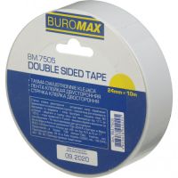 Скотч Buromax двухсторонний на тканевой основе 24 мм х 10 м Прозрачный (BM.7505)