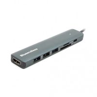 Адаптер USB Type-C to HDMI, 3x USB Type-A, SD, TF, USB Type-C PD100W PowerPlant (CA913848)