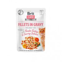 Изображение Влажный корм для кошек Brit Care Cat pouch 85 г (нежная индейка и пикантный лосось в соусе) (8595602540501)