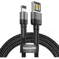 Изображение Дата кабель USB 2.0 AM to Lightning 1.0m 2.4A Cafule Special Edition Black-Grey Baseus (CALKLF-GG1)