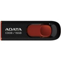 Изображение USB флеш накопитель ADATA 16Gb C008 Black/Red USB 2.0 (AC008-16G-RKD)