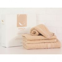 Полотенце MirSon набор банных №5084 Elite SoftNess Beige 40х70, 50х90, 70х140 (2200003183542)