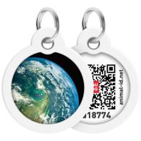 Адресник для животных WAUDOG Smart ID с QR паспортом "Земля", круг 25 мм (225-4029)