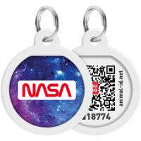 Изображение Адресник для животных WAUDOG Smart ID с QR паспортом "NASA21", круг 25 мм (0625-0148)