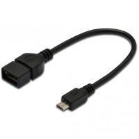 Изображение Дата кабель OTG USB 2.0 AF to Micro 5P 0.2m Digitus (AK-300309-002-S)