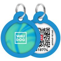 Адресник для животных WAUDOG Smart ID с QR паспортом "Градиент голубой", круг 30 мм (230-4036)