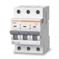 Изображение Автоматический выключатель Videx RS6 RESIST 3п 25А 6кА С (VF-RS6-AV3C25)