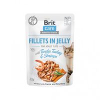 Влажный корм для кошек Brit Care Cat pouch 85 г (индейка с креветками в желе) (8595602540570)